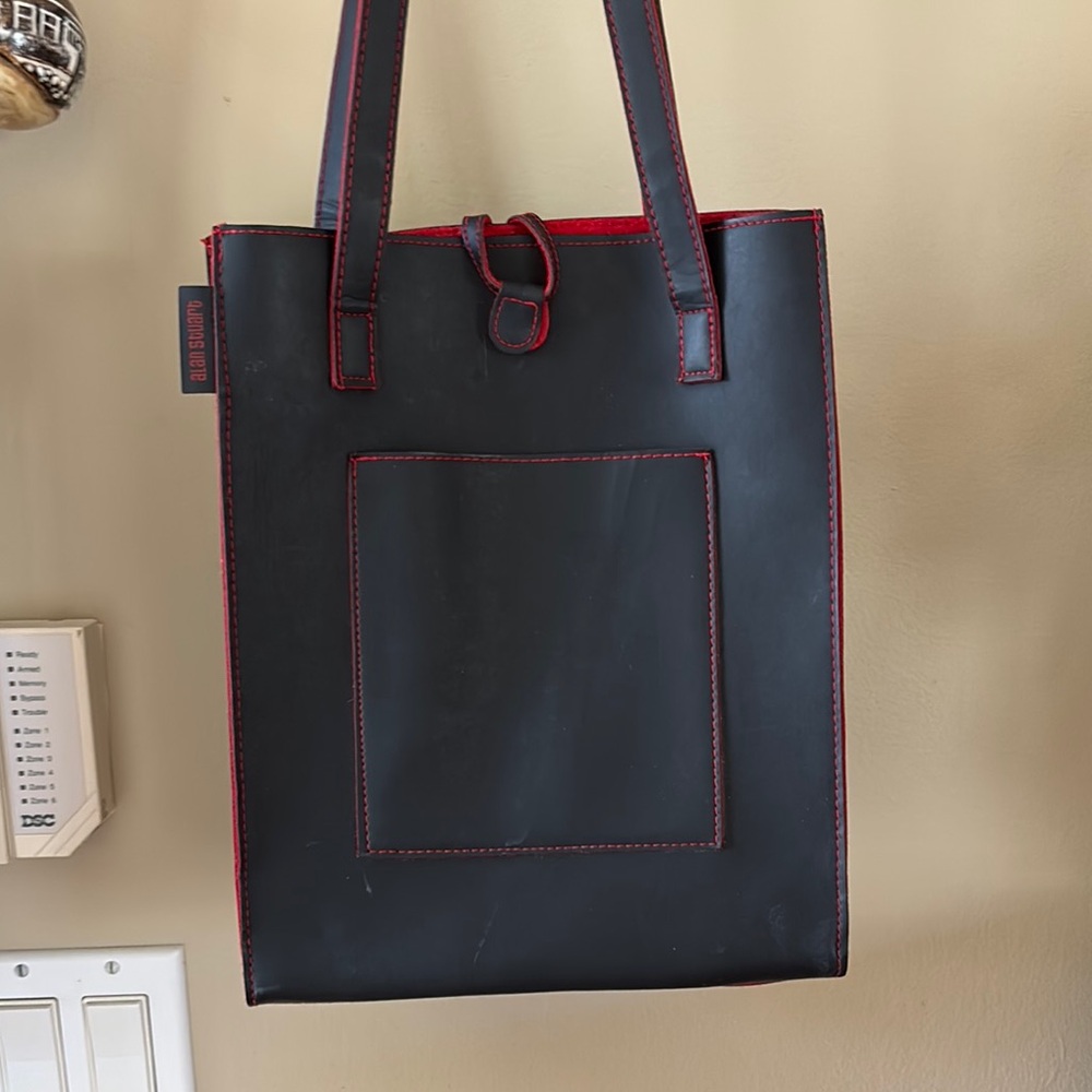 Alan Stuart Stylish Black and Red Tote Bag